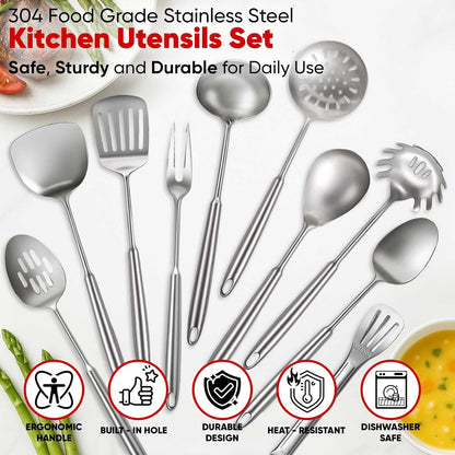 Newness Metal Fish Turner Spatula Stainless Steel for Kitchen Use, Small Griddle Egg Spatula, Flexible, Polished Metal, Corrosion Resistant, Kitchen Slotted Turner with Thin Edge Ideal for Turning,11"
