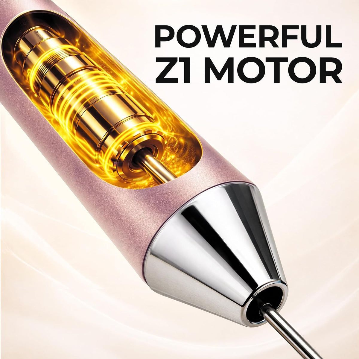 Zulay Kitchen Rechargeable Milk Frother Handheld - Frother Wand, Drink Mixer, Electric Whisk Frother, for Cappuccinos, Matcha & Protein Powder - Dynamic 3 Whisk, 3 Speed 500mAh Black - Colors D