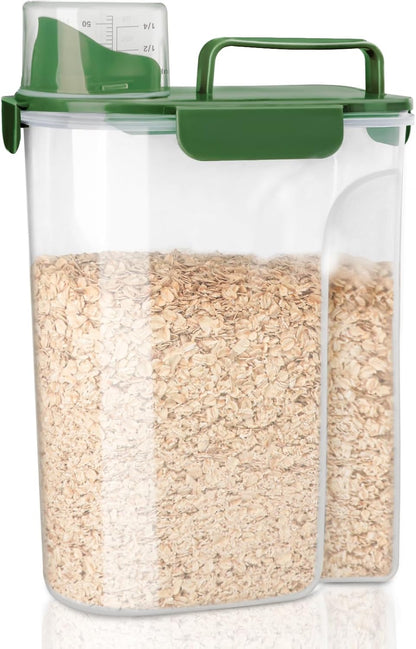 Komzon Rice Storage Containers, Rice dispenser with Pouring Spout Portable Handle for Flour, Pasta, Grain and Baking, Pet Dog Cat Bird Food Container 20 LB Grey
