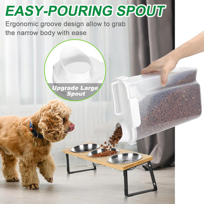TBMax 10 Lbs Cat Dog Food Storage Container, 2026 Upgraded Large Pouring Container for Pet Food Storage, Bird Seed Dispenser, Portable Travel Kibble Holder -Dark Green