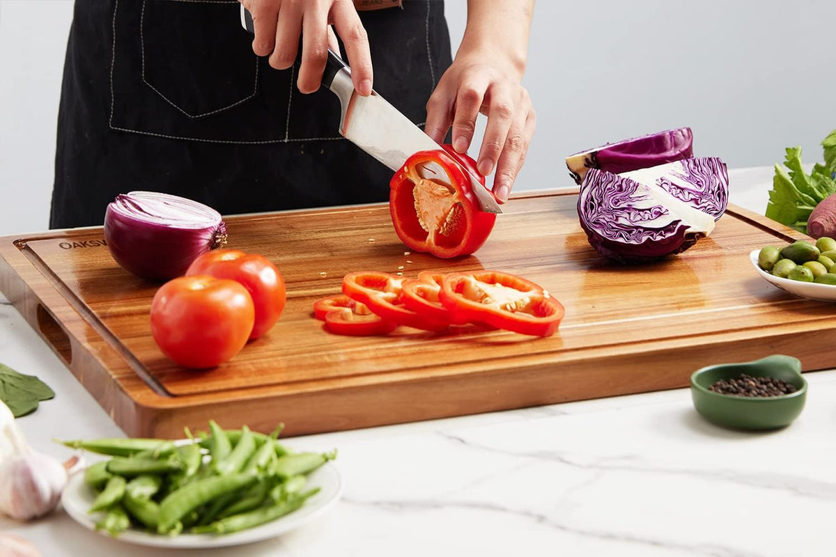 OAKSWARE 16.5" x 13" Acacia Wood Cutting Board, Kitchen Prep Station