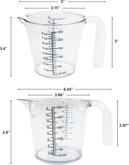 Plastic Measuring Cup with Handle, Pool Chemical Measuring Cup, Plastic Measuring Pitcher for Liquid Mixing, Pouring, Lawn Care, Pet Food, Motor Oil, Laboratory and More (32, Fluid Ounces, 1000ml)
