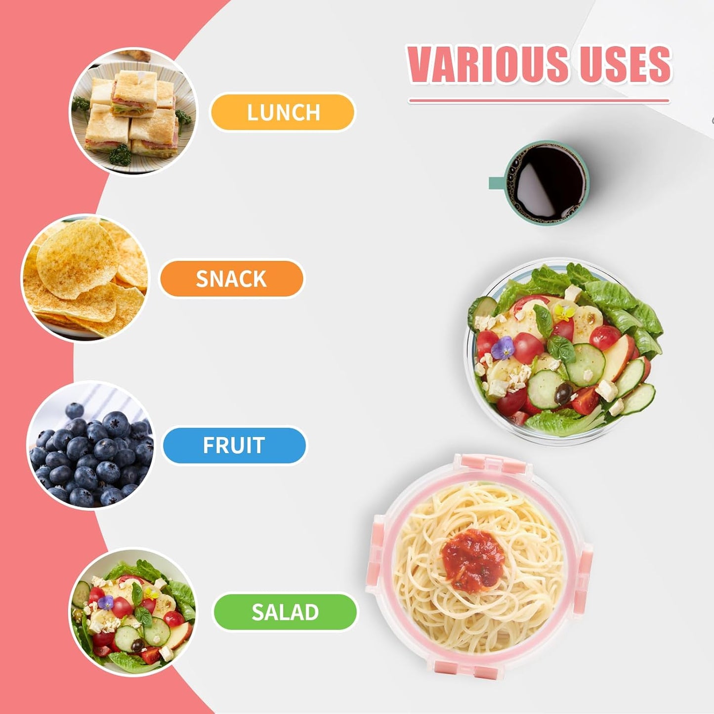 GULFLIN 12 Pack 22oz Glass Meal Prep Containers, Food Storage Containers with Lids, Air-Tight, Leak-Resistant, Freezer to Microwave Safe - Grey Set