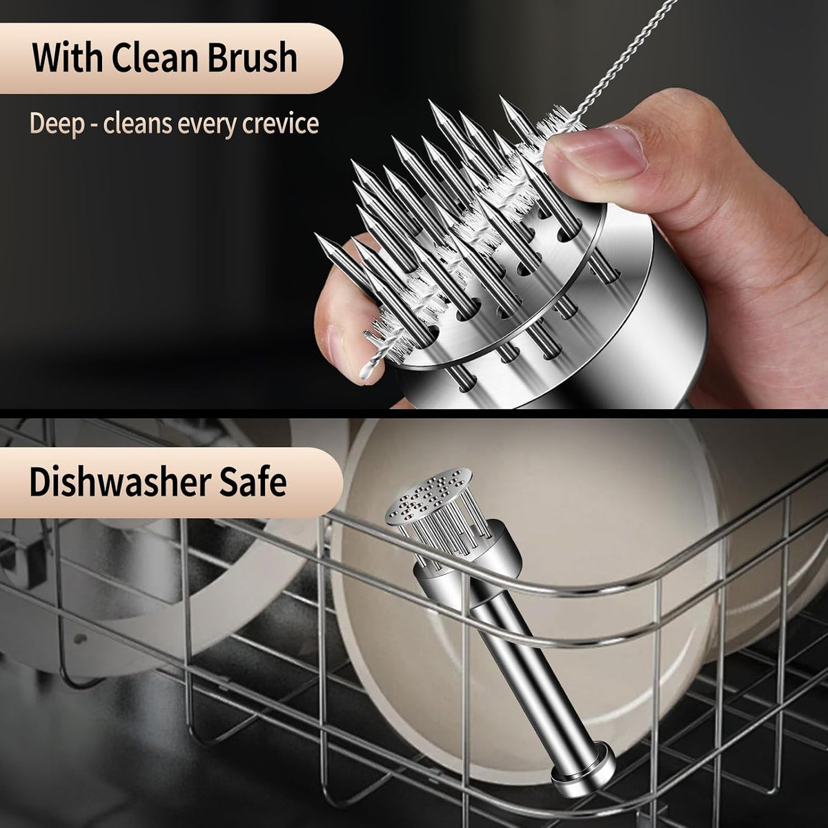Stainless Steel Meat Tenderizer Tool, 21 Sharp Needles