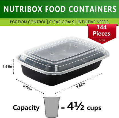 28oz Meal Prep Containers Bulk 48 Set with Forks and Lids - To Go Food Containers 1 Compartment Snack Container Reusable Food Storage Containers, Freezer Safe and Leakproof Plastic Lunch Take Out Box