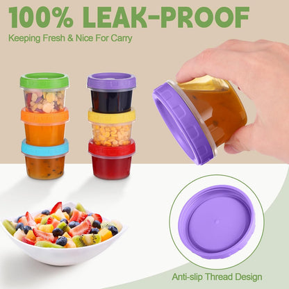 10 oz Plastic Containers with Lids, 12 Pack Stackable Small Freezer Container, Reusable Clear Food Storage Meal Prep Containers for Snack Fruit, Microwave & Dishwasher Safe