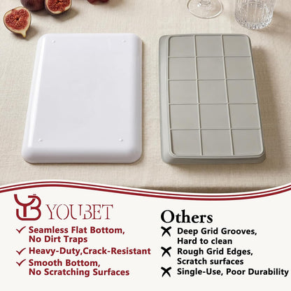 YOUBET 6 PCS Plastic Serving Trays - White Trays for Serving Food - Super Strong Disposable Platters, Heavy Duty Plastic Trays for BBQ, Picnic, Party, Wedding