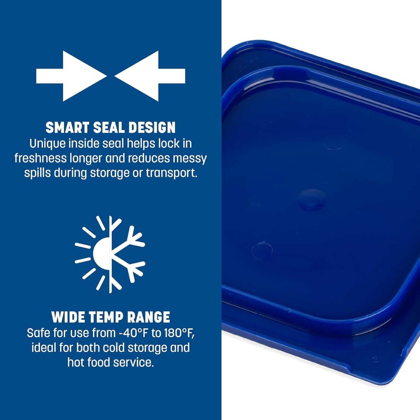 Carlisle FoodService Products 3058260 Smart Lids Sixth Size Polyethylene Lid, Dark Blue