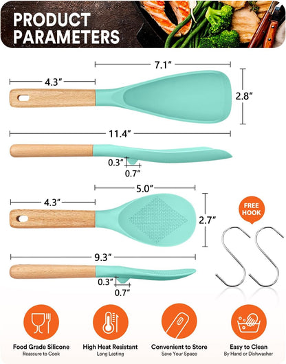 Badiano Cooking Spoon and Rice Scooper for Nonstick Cookware,Multi-function