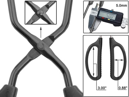 HINMAY Stainless Steel Scissor Tongs 10-Inch and 12-Inch Set, Set of 2