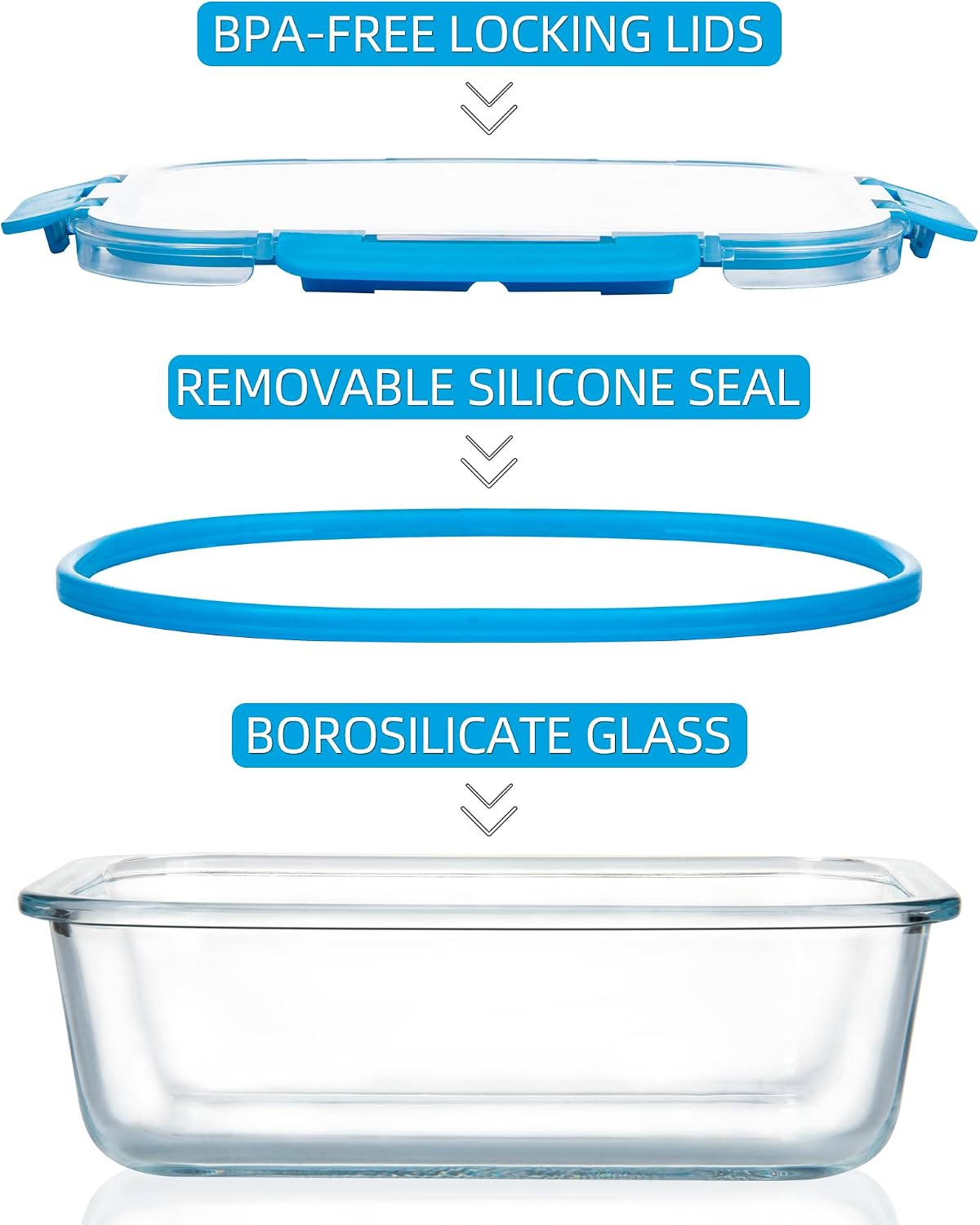 12 Pack Glass Storage Containers with Lids, Leak-Proof Meal Prep Containers, Dishwasher/Microwave/Oven/Freezer Safe Glass Food Storage Containers for Leftovers, to Go