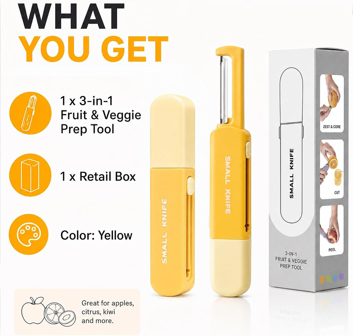 Fruit Vegetable Peeler for Kitchen, Multifunctional & Portable