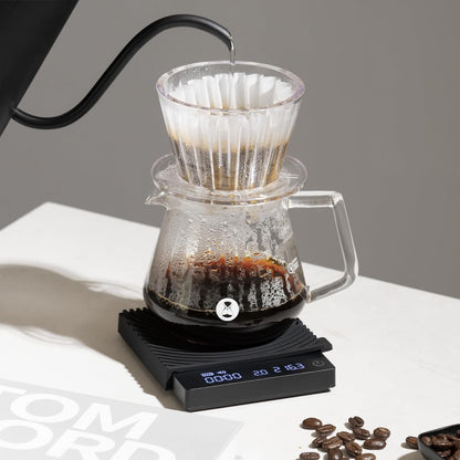 TIMEMORE Coffee Scale Basic 2.0 Electronic Espresso Scale with Water Flow Rate and Timer Function, Digital Scale for Kitchen/Baking/Cooking, Black