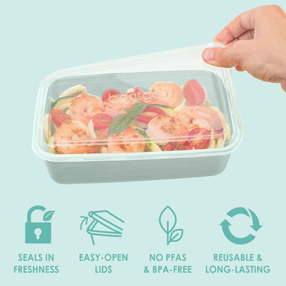 Bentgo Prep - 20-Piece 1-Compartment Reusable Meal Prep Containers with Lids, PFAS & BPA Free Materials, Durable, Microwave, Freezer, & Dishwasher Safe To Go Food Storage (Gold)