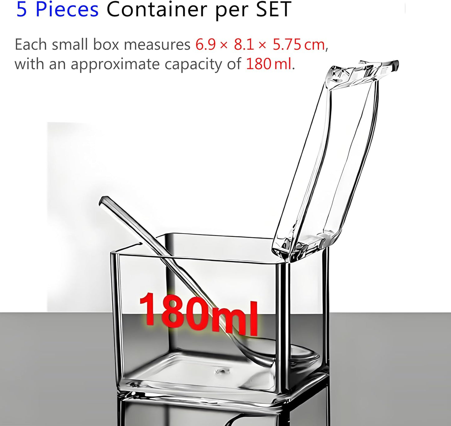 V·RESOURCING Clear Seasoning Box, 3 Pieces Seasoning Rack Spice Pots Storage Container for Spice Salt Sugar Cruet Liquid,Condiment Jars with 3 Spoons
