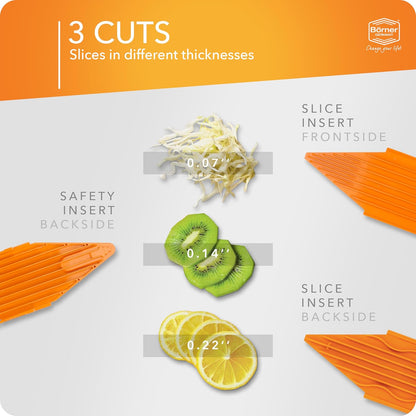 BORNER V Mandoline Slicer Kitchen V1 ClassicLine Starter Set | Vegetable Grater Börner - Quality Made in Germany, Color:White