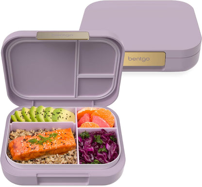 Bentgo Modern - Adult & Teen Bento Lunch Box; 3-4 Compartments, Leak-Resistant, 5.5 Cup Capacity/44 fl oz, Improved Locking Clips, Reusable, BPA-Free, Dishwasher/Microwave Safe Tray (Dark Gray)