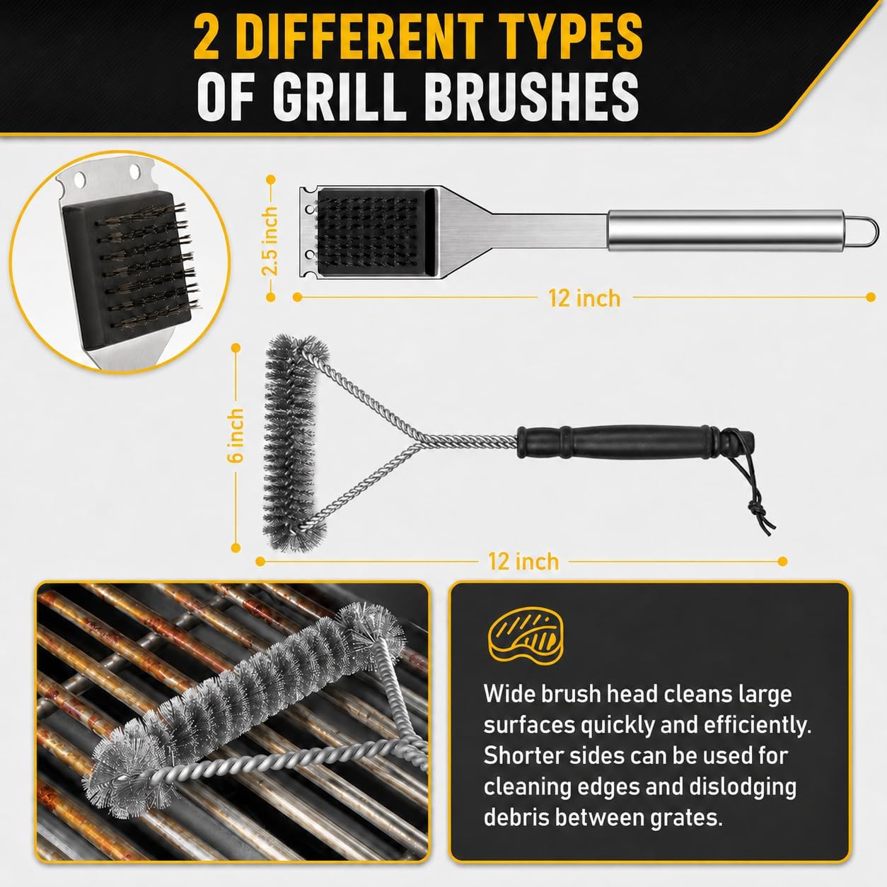 34Pcs Grill Accessories Grilling Gifts for Men, 16 Inches Heavy Duty BBQ Accessories, Stainless Steel BBQ Tools with Thermometer, Grill Mats for Backyard, BBQ Gifts Set for Men Women