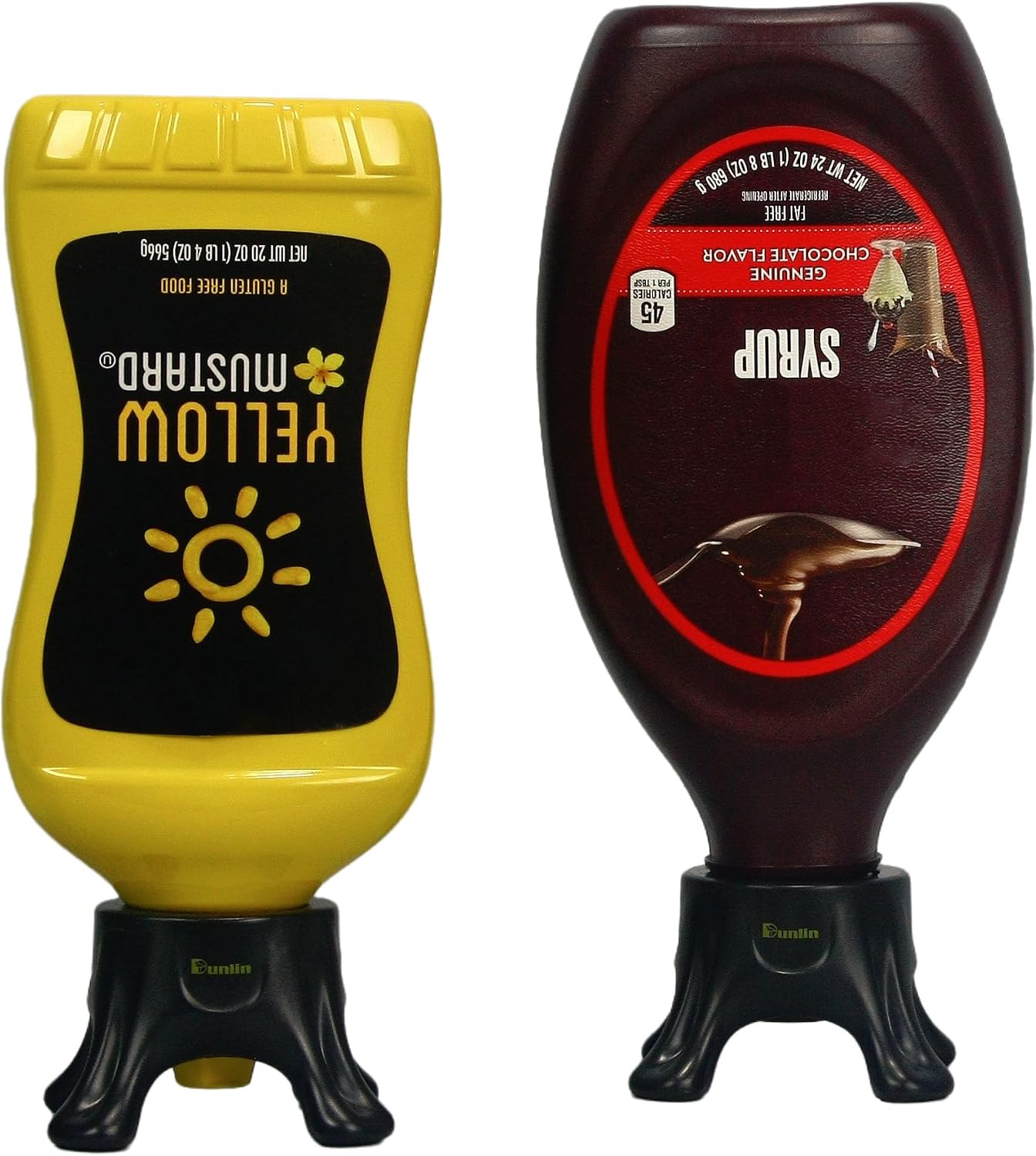 Dunlin - Condiment Bottle Holder (CBH) Deluxe - 1 Small (CBH 500) and 1 Large (CBH 1000), Matte Black - Upside Down Bottle Emptying Holders