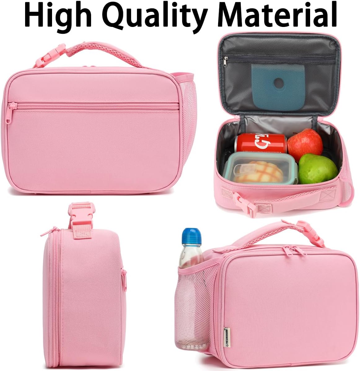 GYEUKHAM Insulated Lunch Box for School, Thermal Reusable Durable Freezable Lunch Bags for Kids Boys Girls Men Women - Small Soft Cooler Portable Lunch Tote Kit for Work Picnic Travel,Black