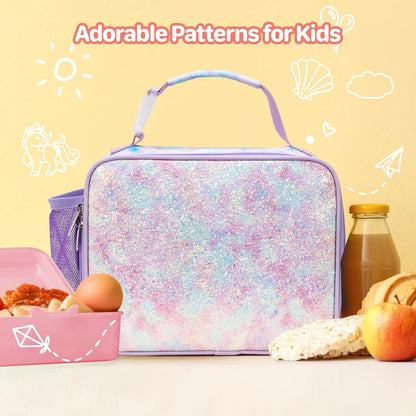 Kids Lunch Bag Boys - Insulated Kids Lunch Box Reusable Lunchbox with Water Bottle Holder Toddler Lunch Tote Bag for School Daycare, Black Dino Fossil