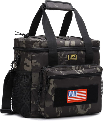 Lunch Box for Men, Tactical Lunch Bag MOLLE Webbing Leakproof Insulated Lunch Cooler Women Adult Meal with Adjustable Shoulder Strap Lunch Pail (Blue)