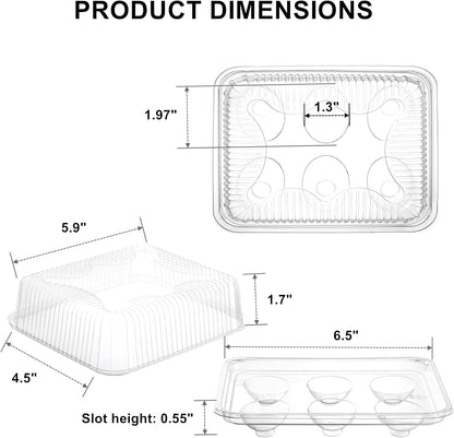 Yopay 50 Pack Deviled Egg Trays with lid, Plastic Clear 6 Slots Deviled Eggs Halves Carrier Deviled Container Dish Plate Holder for Party, Classic Cuisine Trays
