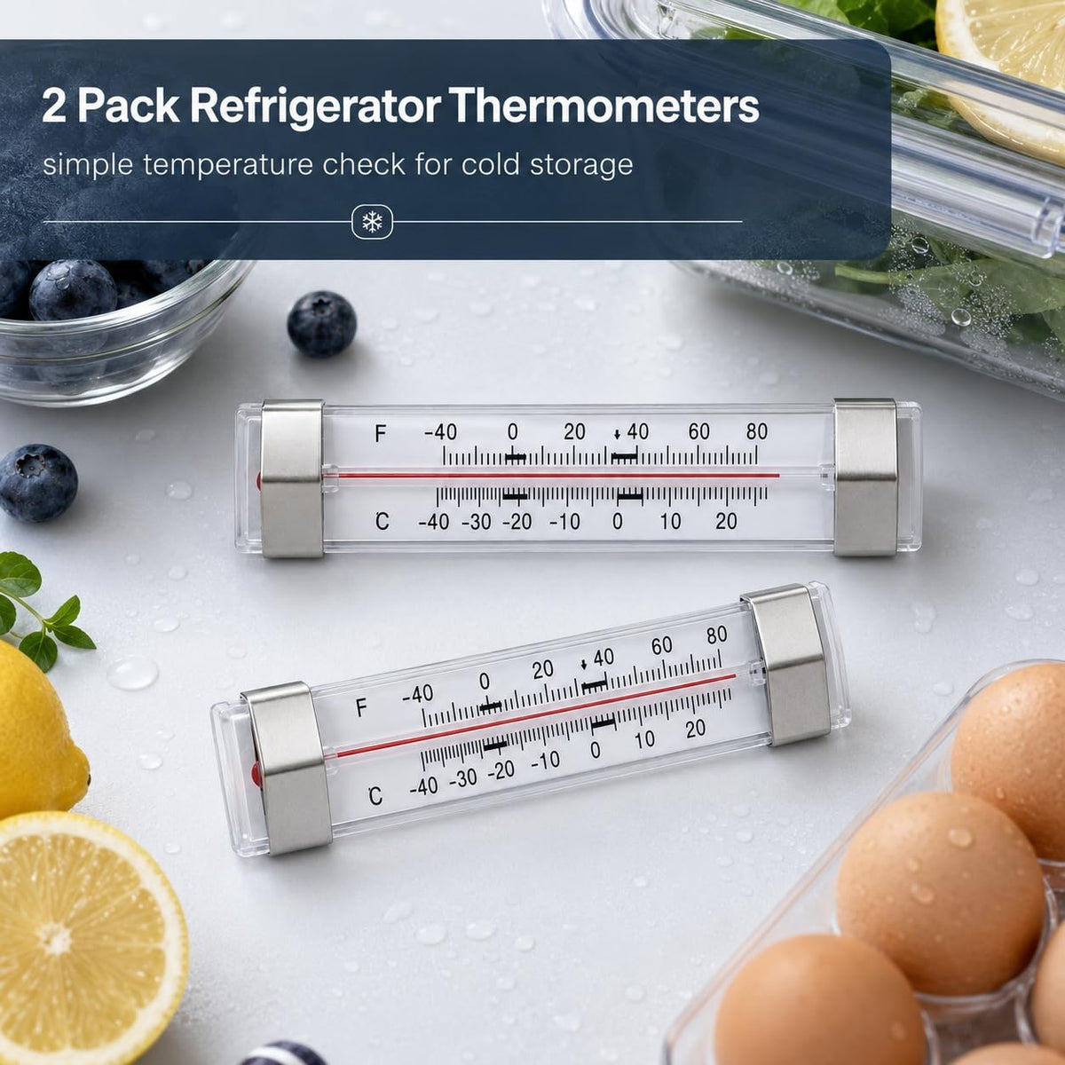 2 Pack Fridge Refrigerator Freezer Thermometer for Kitchen,Restaurant