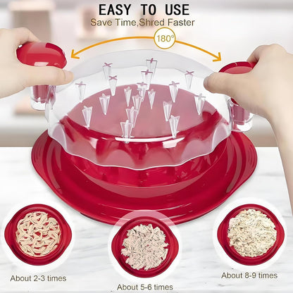 Chicken Shredder,Manual Meat Grinder,Pet Food Aid,High Resistance To 356 ° F,Free Of Bisphenol A,Strong Anti Slip,Easy To Use,Specially Designed For Grinding Meat And Vegetables(Red)