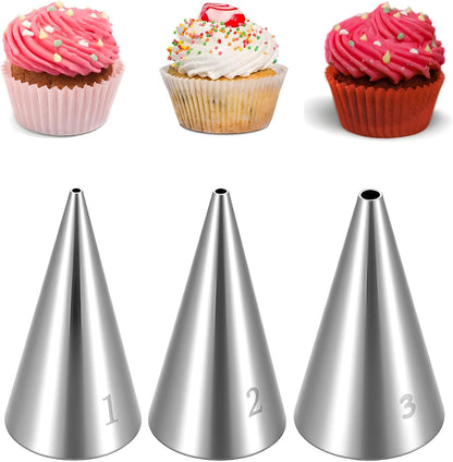 3Pcs 1 2 3 Cake Piping Tips, Cake Decorating Supplies Piping Tips, Piping Nozzles Decorating Tips, Baking Tools For Buttercream, Icing, Birthday Cake, Cupcake, DIY Art