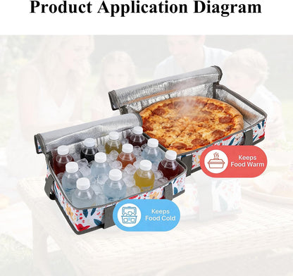 Insulated Casserole Carrier Expandable for Hot or Cold Food with Handle Food Transport for Travel Picnic Cookouts,Fits Pioneer Woman Kitchen Stuff Accessories and 9" x 13" Baking Dish