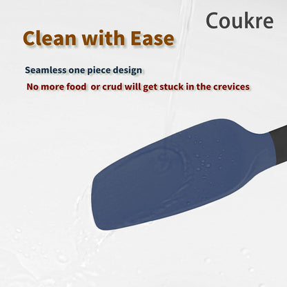 Coukre Silicone Spatula Set of 5,High Temperature Resistant, Food Grade Silicone, Dishwasher Safe, for Baking, Cooking (Aqua Green)