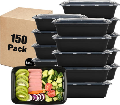 LOKATSE HOME Meal Prep Containers 48 pack 1 Compartment with Lids, Food Storage Bento Stackable Reusable Lunch Boxes, BPA-Free Microwave/Dishwasher/Freezer Safe(38 oz)