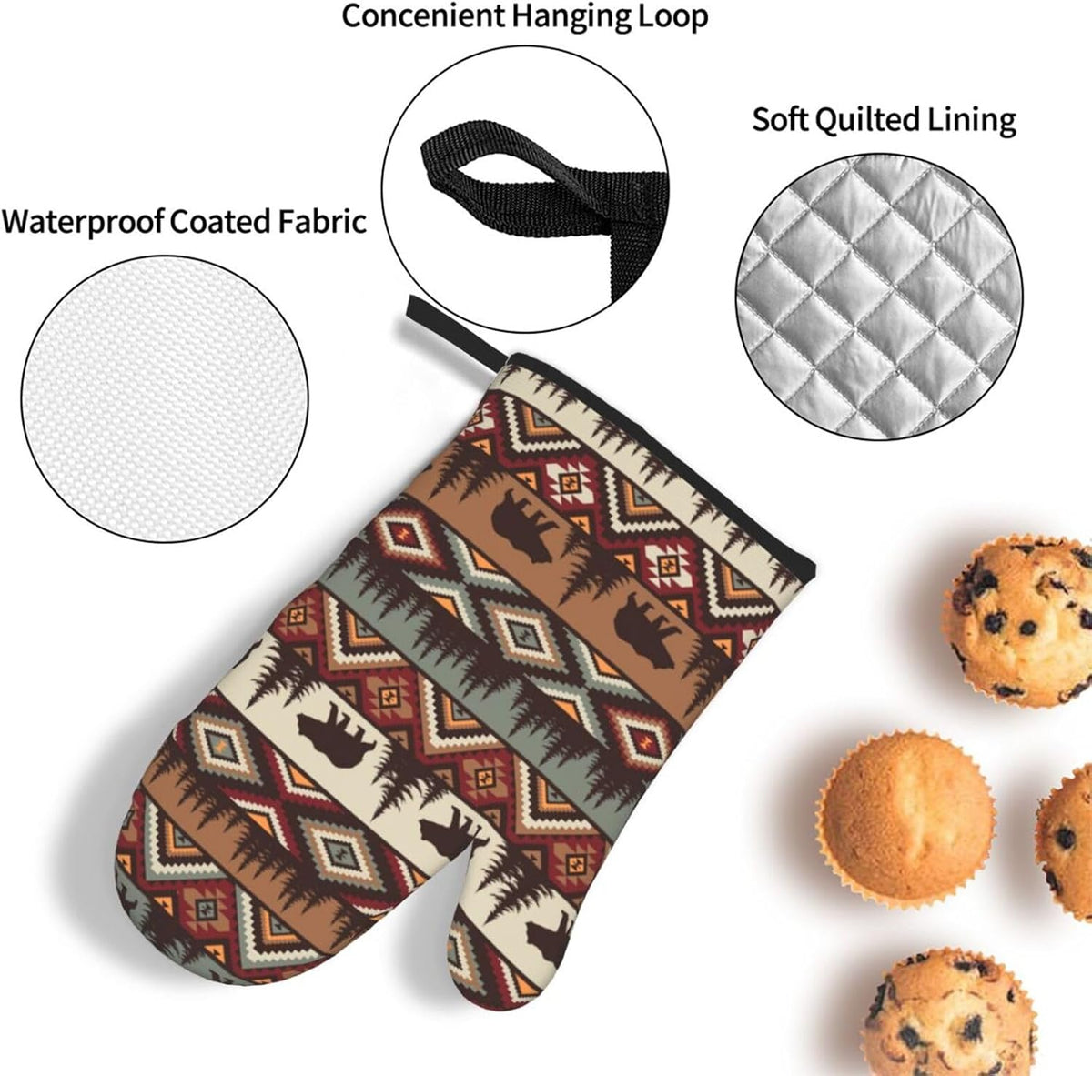 Boho Floral Oven Mitts and Pot Holders Sets of 3, Cute Baker Stuff