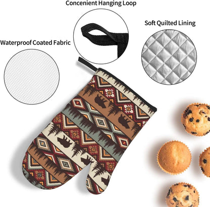 Boho Floral Oven Mitts and Pot Holders Sets of 3, Cute Baker Stuff