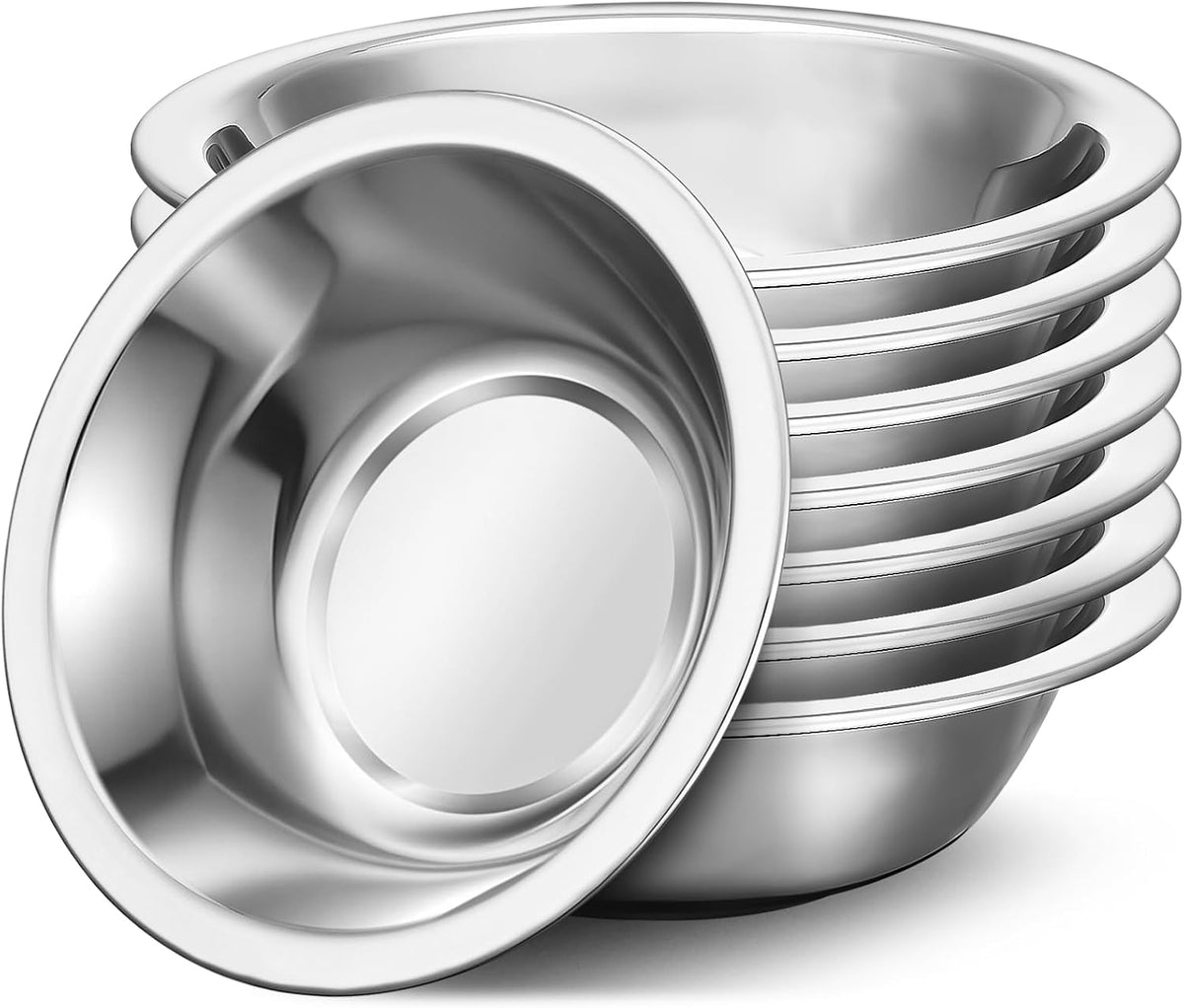 304(18/8) Stainless Steel Mixing Bowls for Kitchen, 6.3" 13.67 fl.oz Metal Mixing Bowls Set Stackable for Baking Serving Cooking Food Prep Storage Dishwasher Safe Lightweight