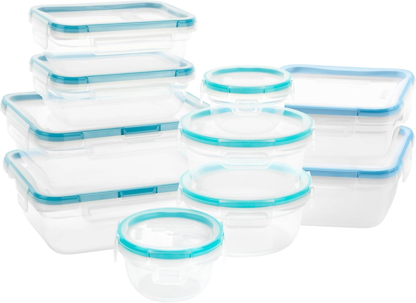 Snapware Plastic Total Solutions (5-Pack, 3 Cup) Food Storage Containers Set, Airtight & Leakproof Plastic Locking BPA-Free Lids Tupperware, Freezer Dishwasher Microwave Safe