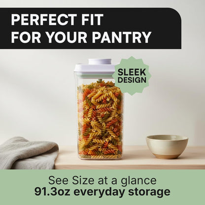 Bop Top Airtight Food Storage Containers with Lid 2 Cups / 16 oz | Kitchen Canister Sets | Air Tight Pantry Container | Pop Top Dry Food Storage Containers for Snacks, Sugar, Flour, Baking, Pasta