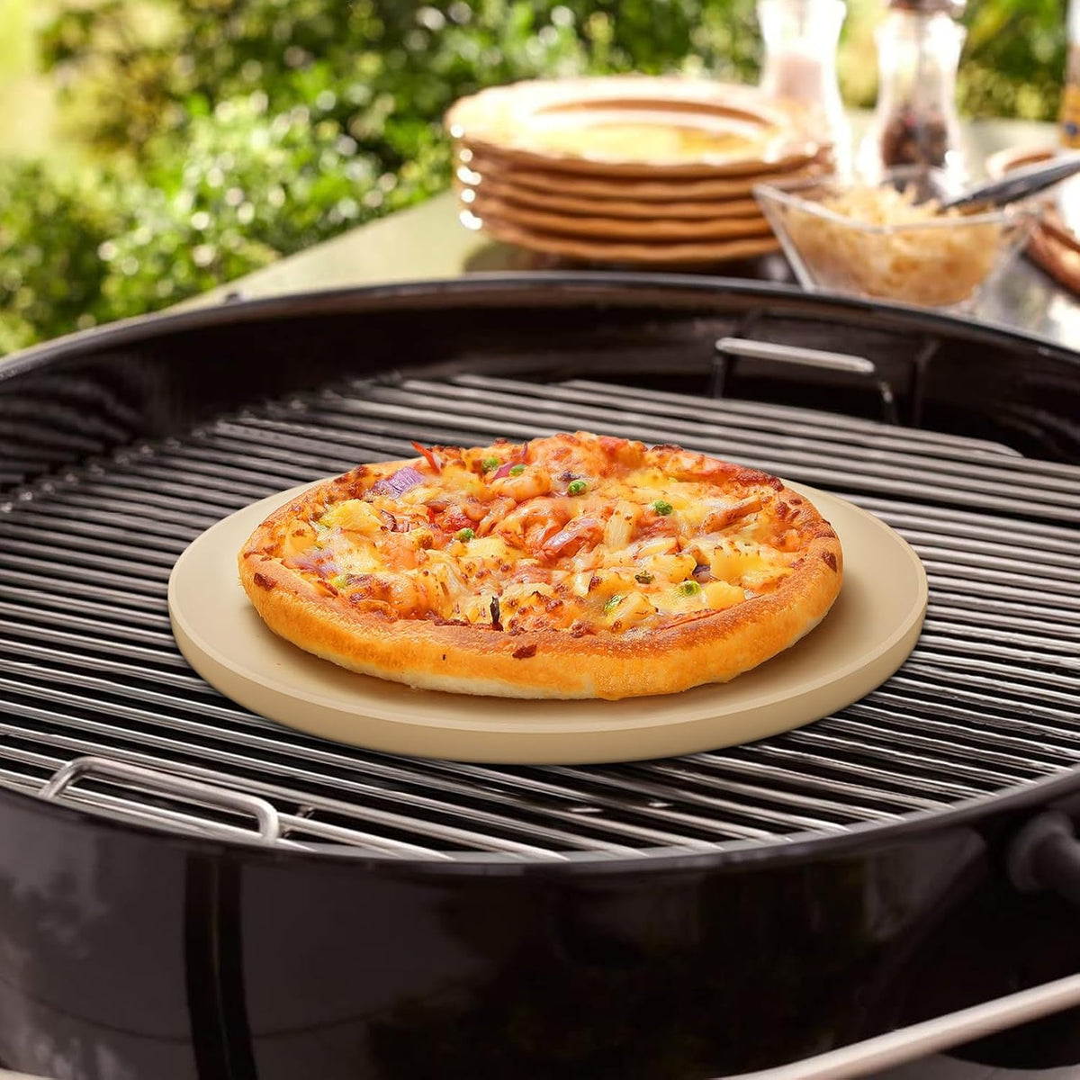 Unicook Pizza Stone for Oven Grill, 12" x 11" Rectangular Cordierite Stone