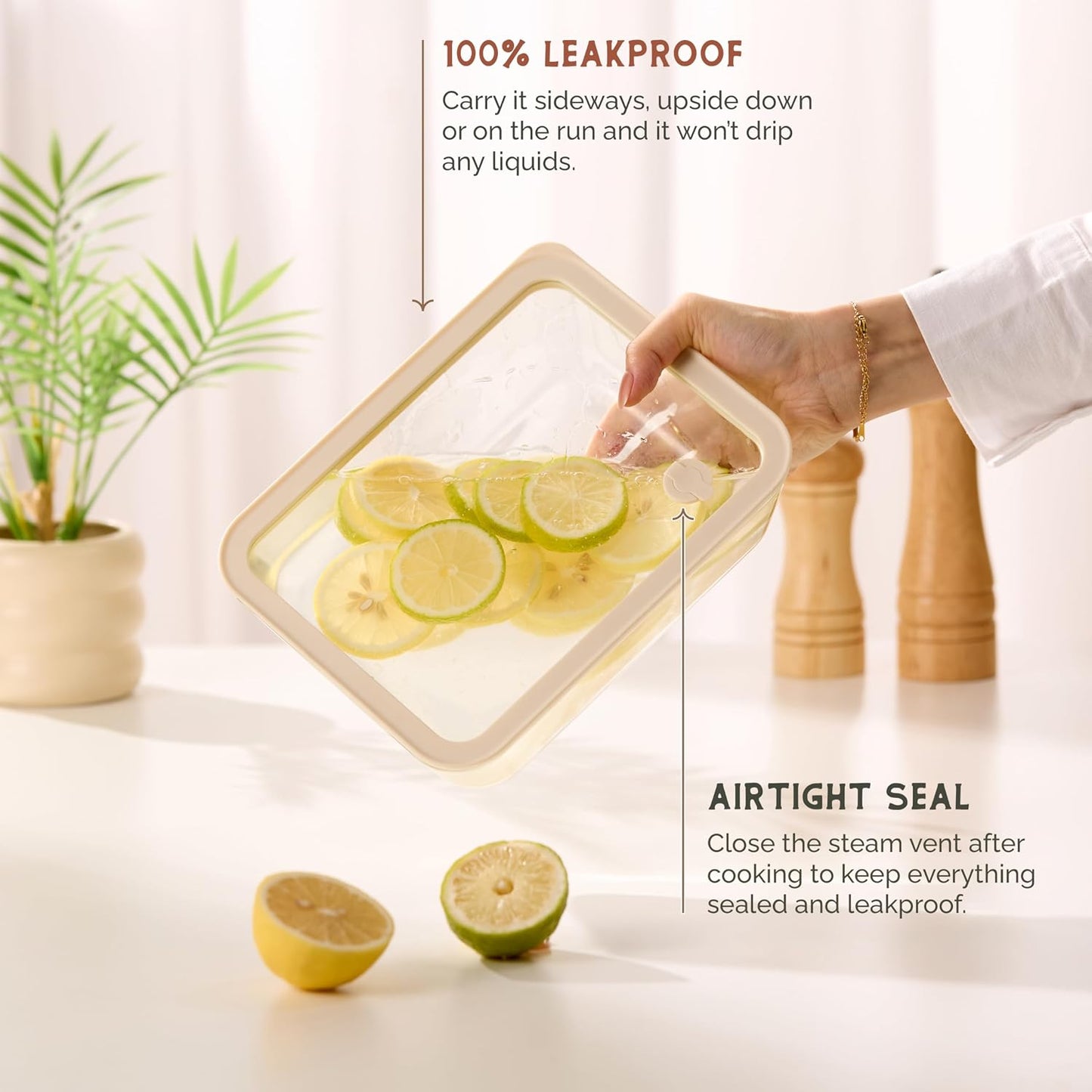 Glass Storage Container Set, Borosilicate Glass, Tempered Glass Lids, Baking Pan, Airtight with Vents, Microwave, Oven & Dishwasher Safe, (Rectangular - Set Of 3)