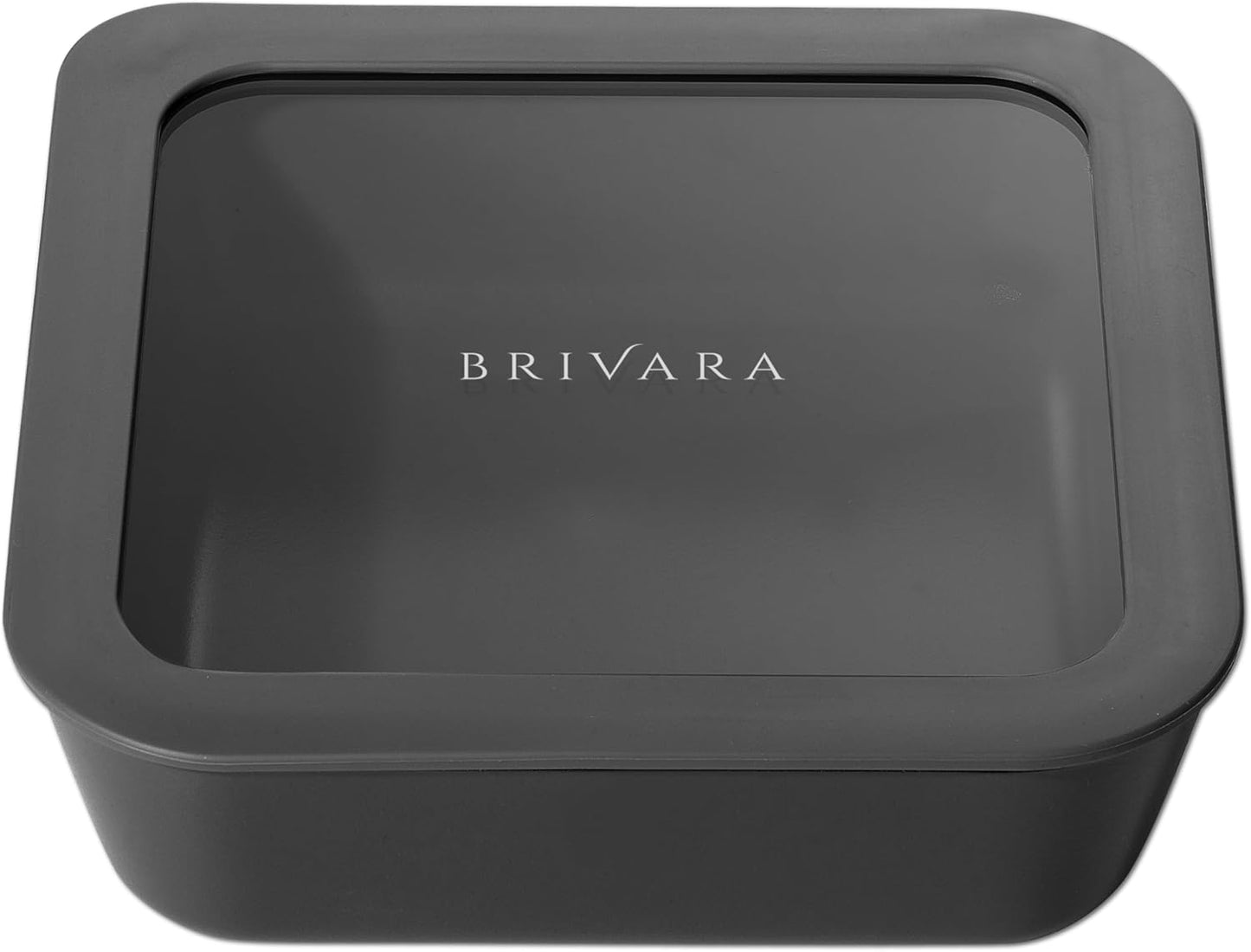 Ceramic Coated Glass Food Storage Container | No PTFE, PFOA, PFAS, and BPA | Reusable Non Toxic Meal Prep Container with Glass Lid | Easy To Store | 3 Cup Rectangle [Onyx]