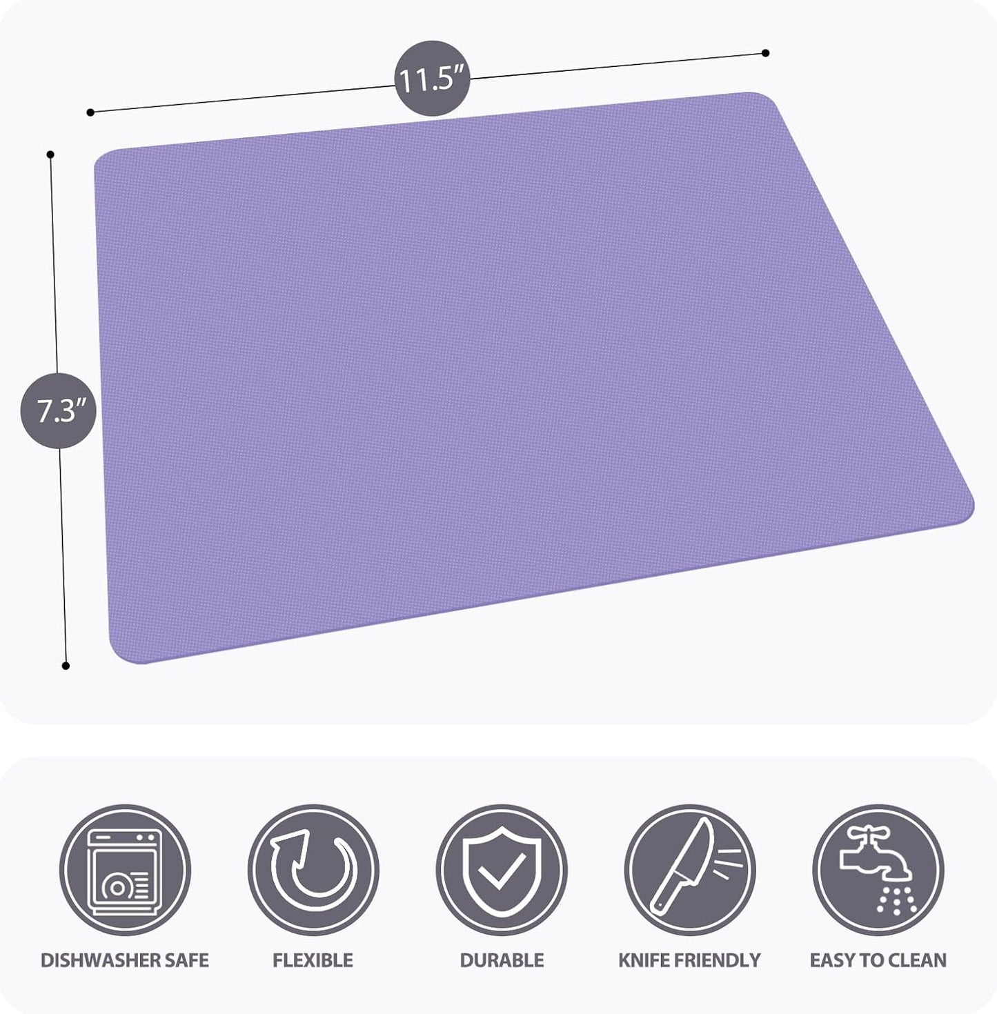 WK Small Flexible Plastic Cutting Boards for Kitchen Set of 3, Non Slip Cutting Mats for Meat, Mini Cutting Board Mats, BPA Free, Dishwasher Safe, 7.3x11.5"