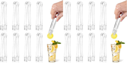 Ninsula Plastic Serving Tongs, 6.3 Inches Disposable Clear Tongs