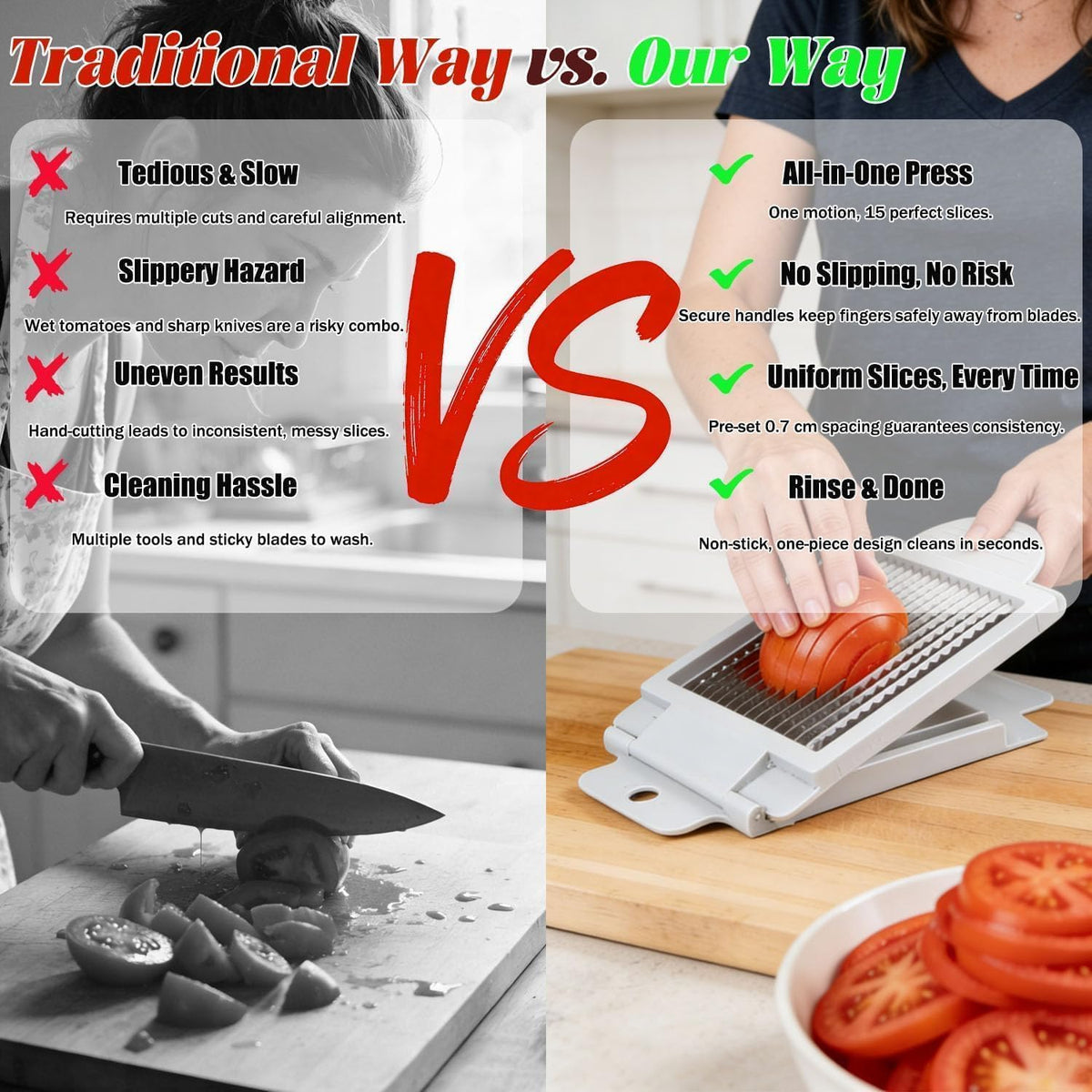 Tomato Slicer, Stainless Steel Tomato Cutter Dedicated Tomato Slicing tool Portable Carry & Easy Working for Hamburger Salad Tomato Slices