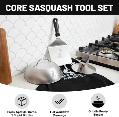 Sasquash Burger Smasher - One Piece Fully Welded Smash Burger Press, 6 Inch
