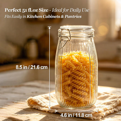 ComSaf Glass Pantry Jars with Airtight Lids 0.7 Gallon 2 Pack Wide Mouth | Flour sugar rice, Sourdough pickling, Pantry organization, Scoop included, Baking supplies, Bulk food storage, Large capacity