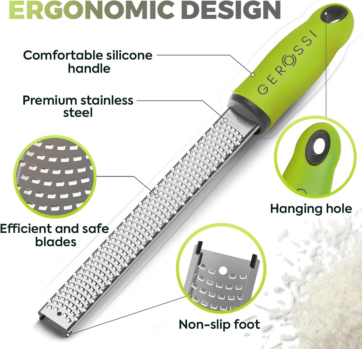 Stainless Steel Lemon Zester with Handle, Citrus Zester Grater for Cheese