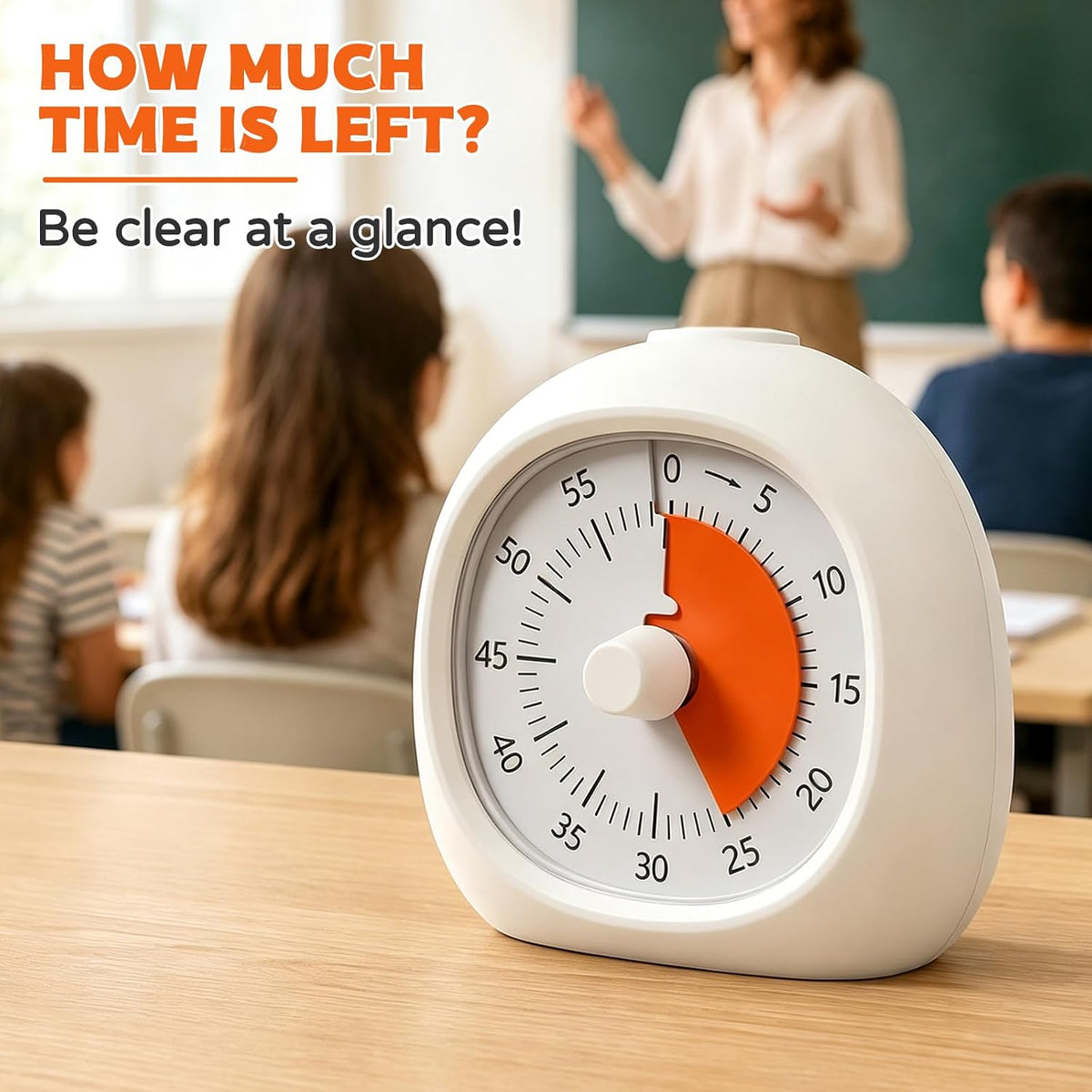 Visual Mechanical Timer, 60-Minute Wind Up Kitchen & Classroom Timer