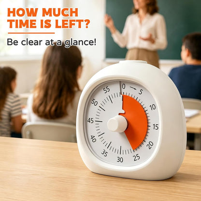 Visual Mechanical Timer, 60-Minute Wind Up Kitchen & Classroom Timer