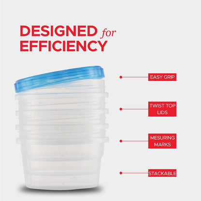 Tafura 10 Pack Leakproof Freezer Containers for Food with Twist Top Lids - 32 Oz BPA Free Reusable Plastic Soup Containers with Screw On Lids - Ideal for Meal Prep, Leftovers & Pantry Organization